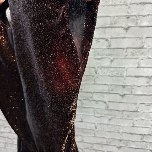 Vintage Francine Browner Women's Size 3 Copper Black Shimmer Top Bow Feathers - Picture 10 of 15